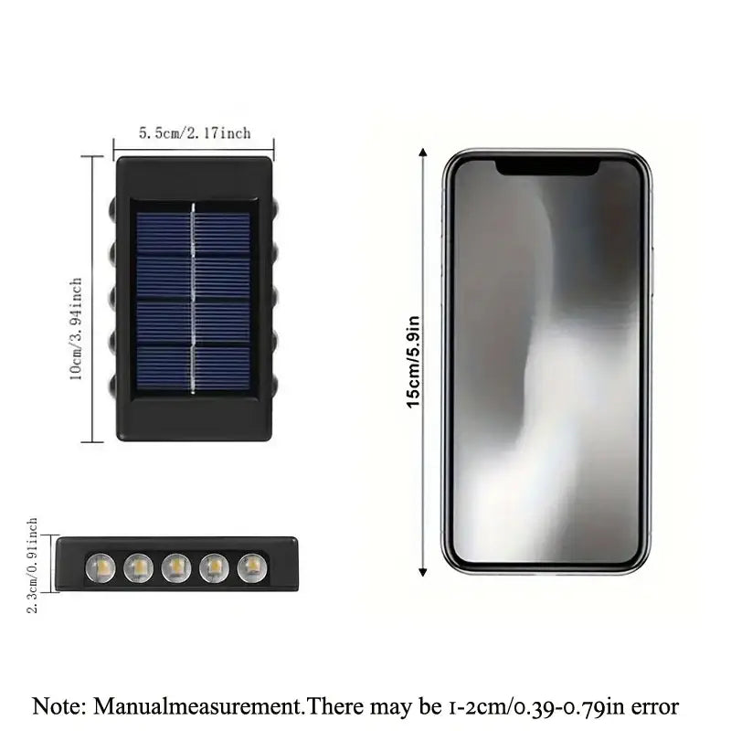 Black Solar Wall Light for Garden and Patio
