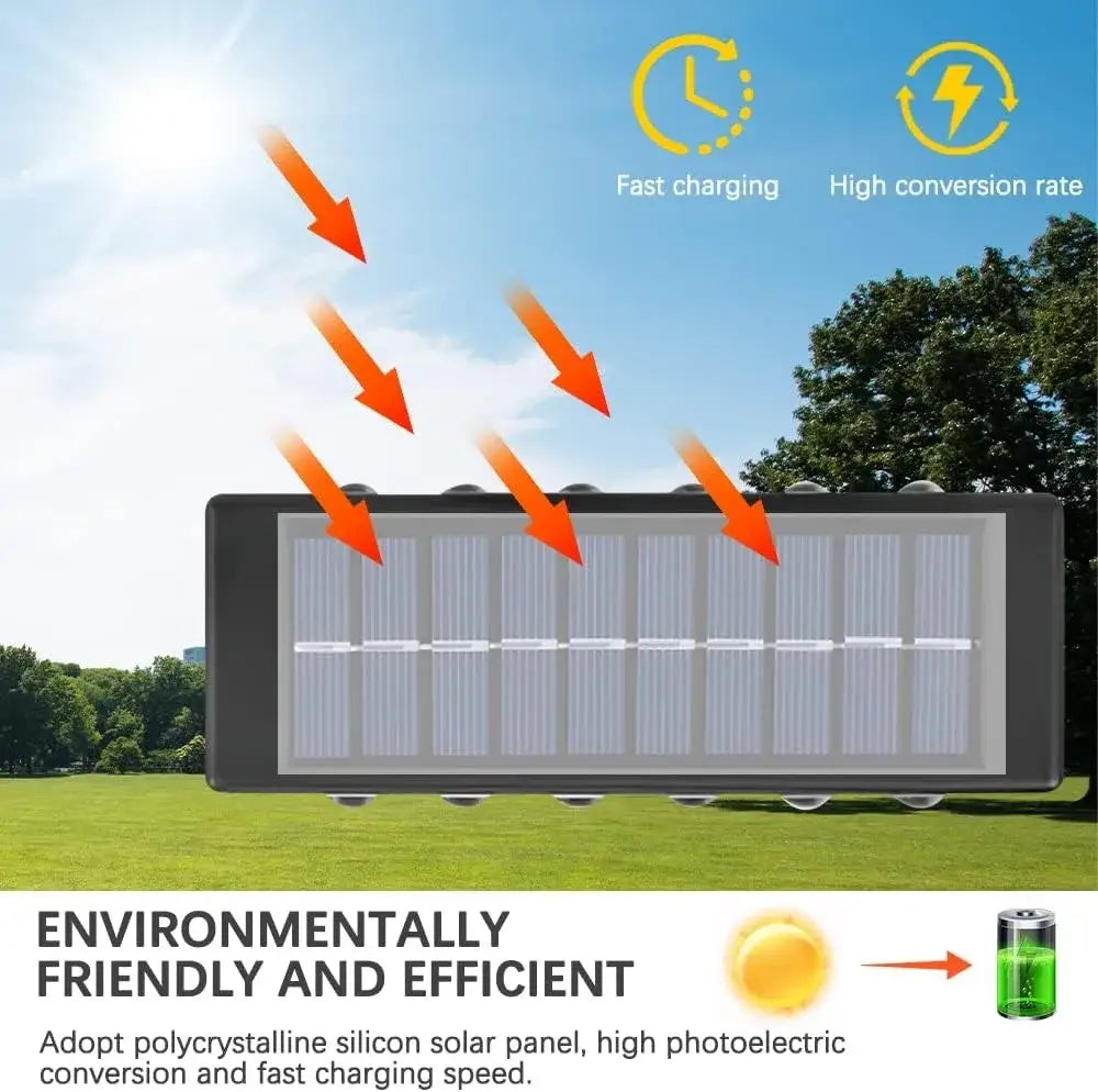 Black Solar Wall Light for Garden and Patio