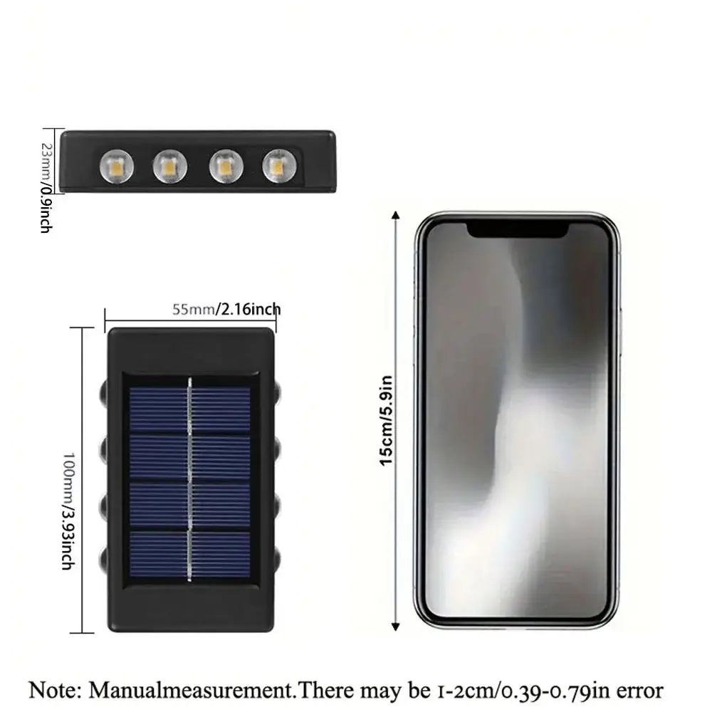 Black Solar Wall Light for Garden and Patio