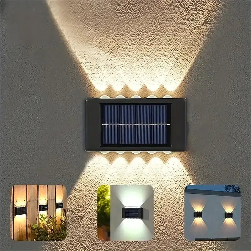 Black Solar Wall Light for Garden and Patio
