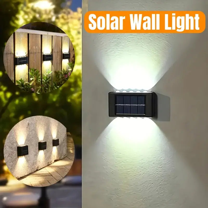 Black Solar Wall Light for Garden and Patio