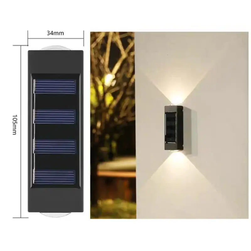 Black Solar Wall Light for Garden and Patio