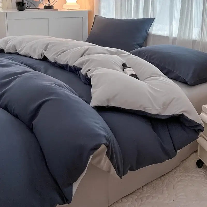 Gray Brush Duvet Cover Set