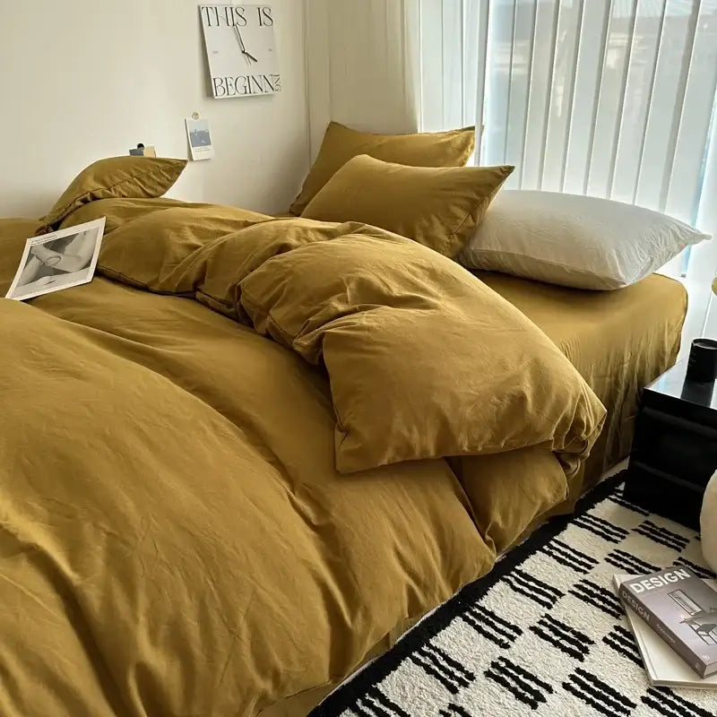 Gray Quilted Cotton Duvet