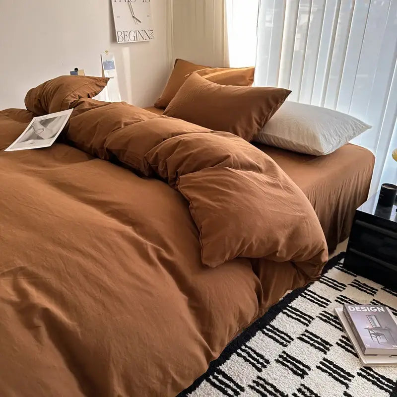 Gray Quilted Cotton Duvet