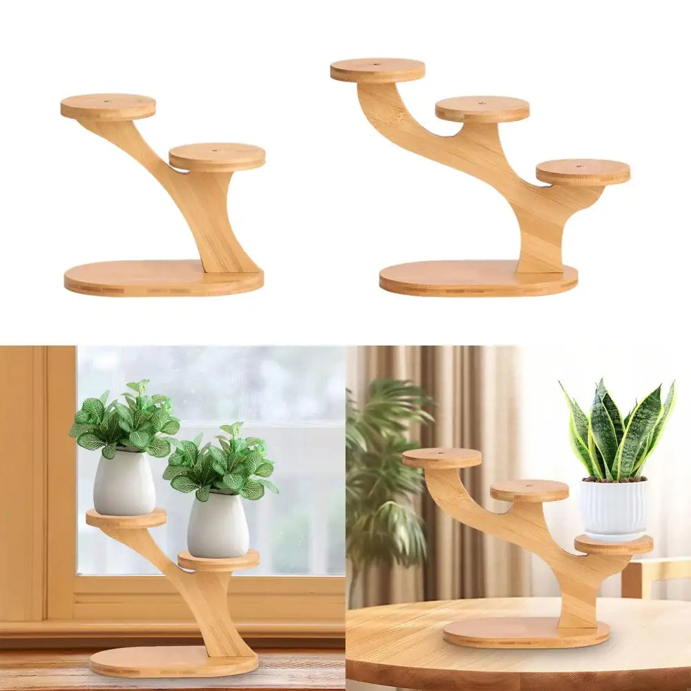 Bamboo Tiered Plant Stand Set of 2 or 3