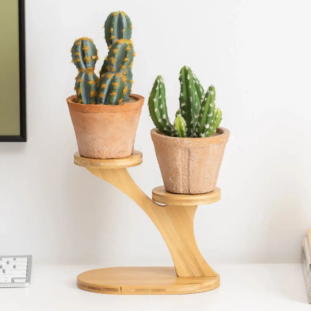 Bamboo Tiered Plant Stand Set of 2 or 3