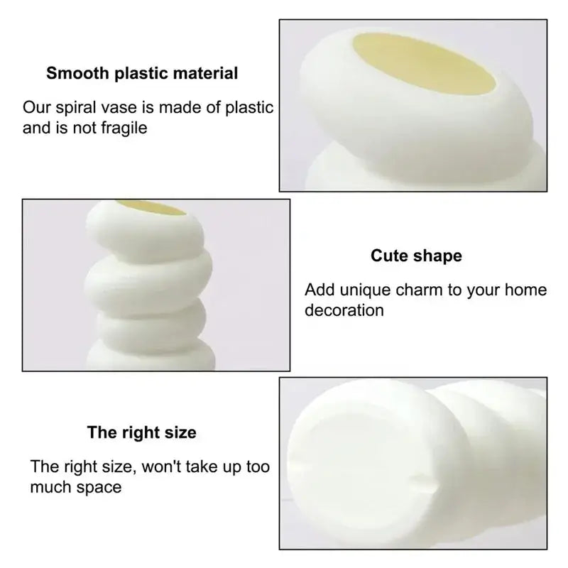 White Spiral Ceramic Vase Set of 1 or 2
