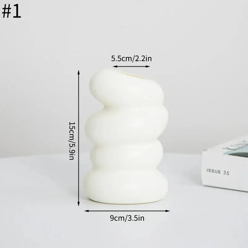 White Ceramic Spiral Vase