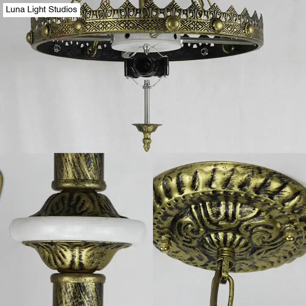 Stained Glass Brass Chandelier