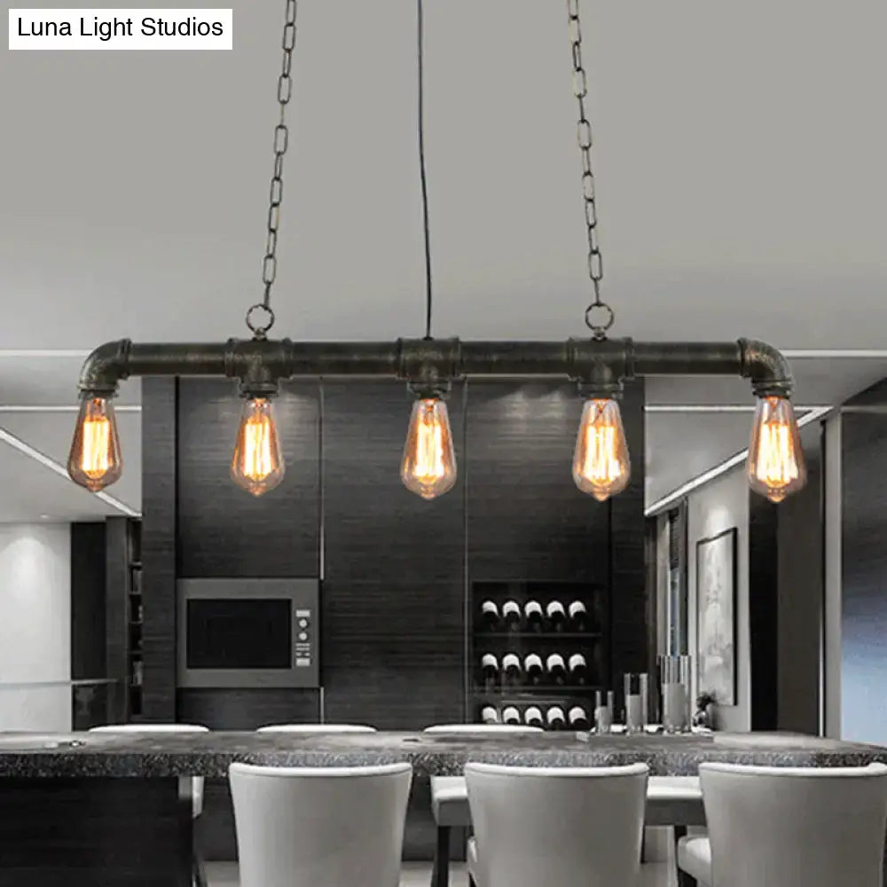 Black Steampunk Industrial Pendant Light