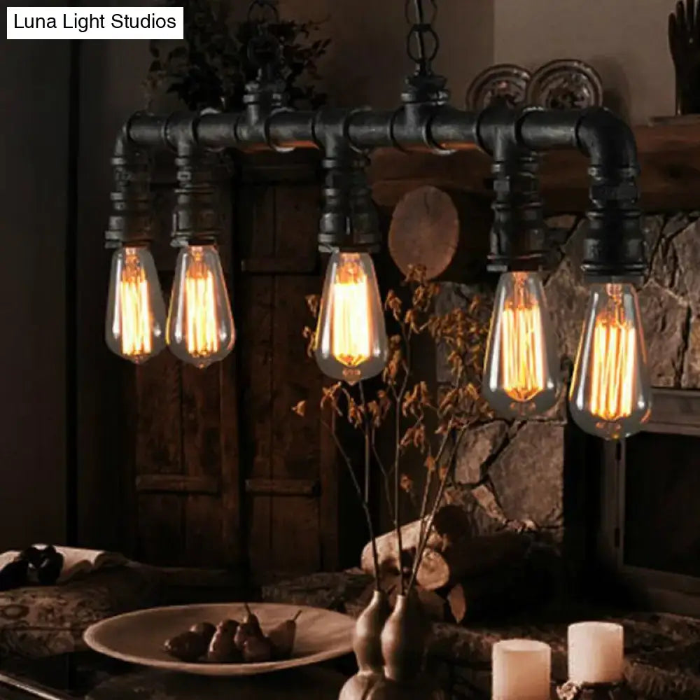 Black Water Pipe Pendant Light