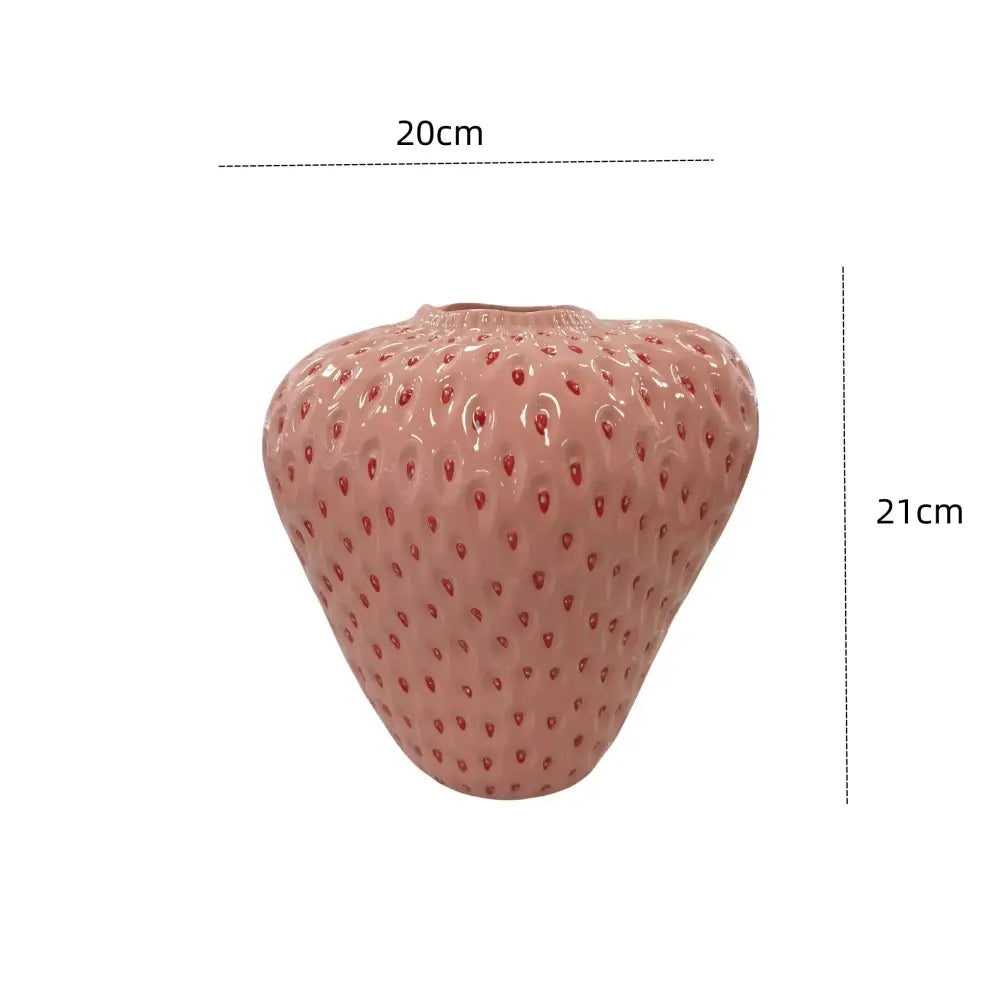 Red Strawberry Ceramic Vase
