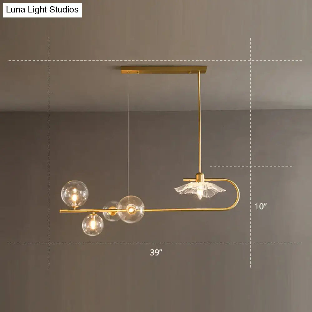 Gold Lotus Leaf Suspension Lamp