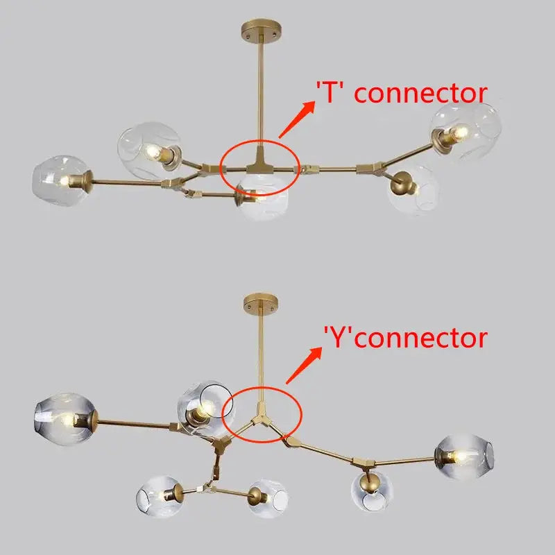 Amber Glass Nordic Chandelier
