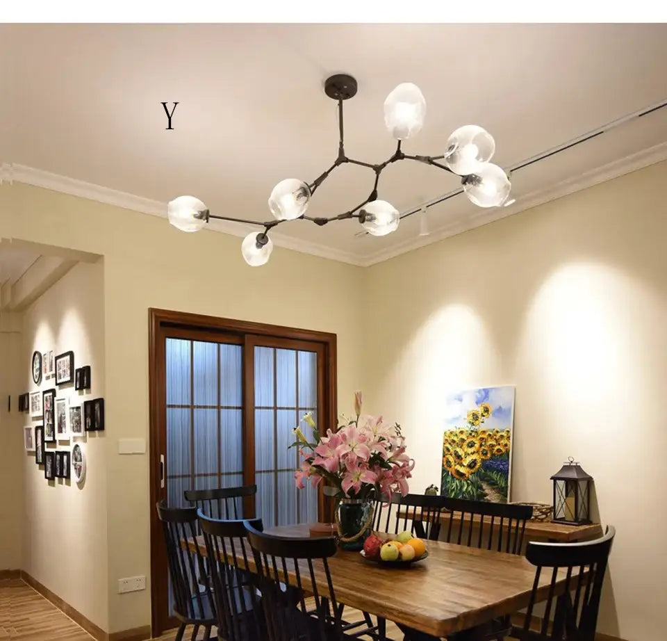 Amber Glass Nordic Chandelier