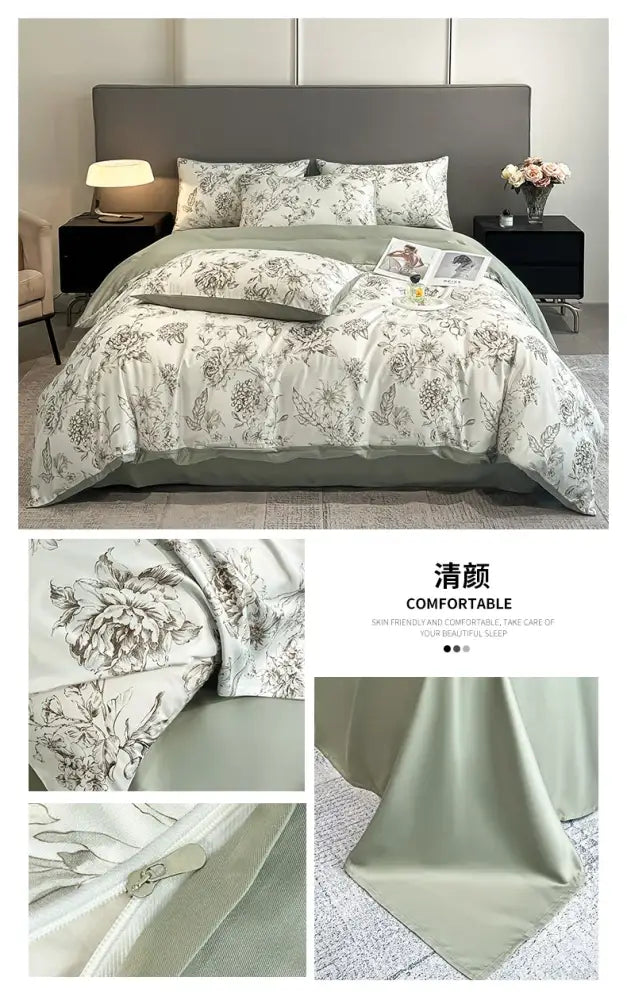 Silk Flower Duvet Set