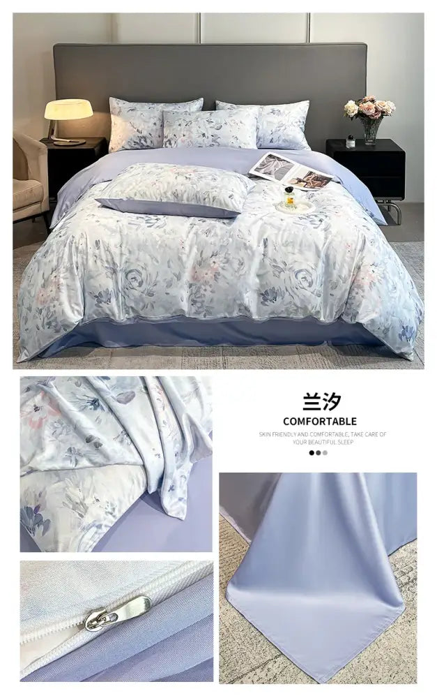 Silk Flower Duvet Set