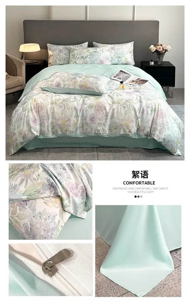 Silk Flower Duvet Set