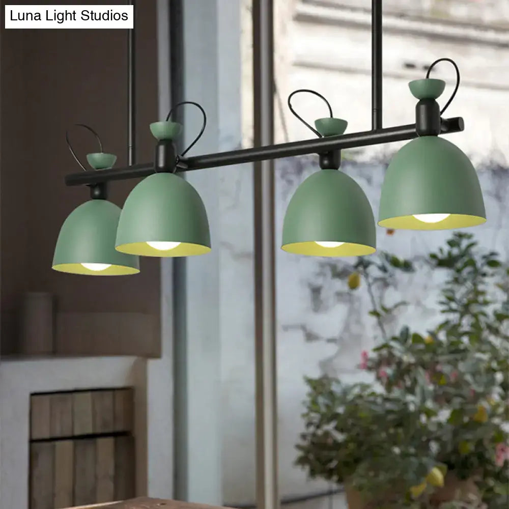 Green Four-Light Pendant