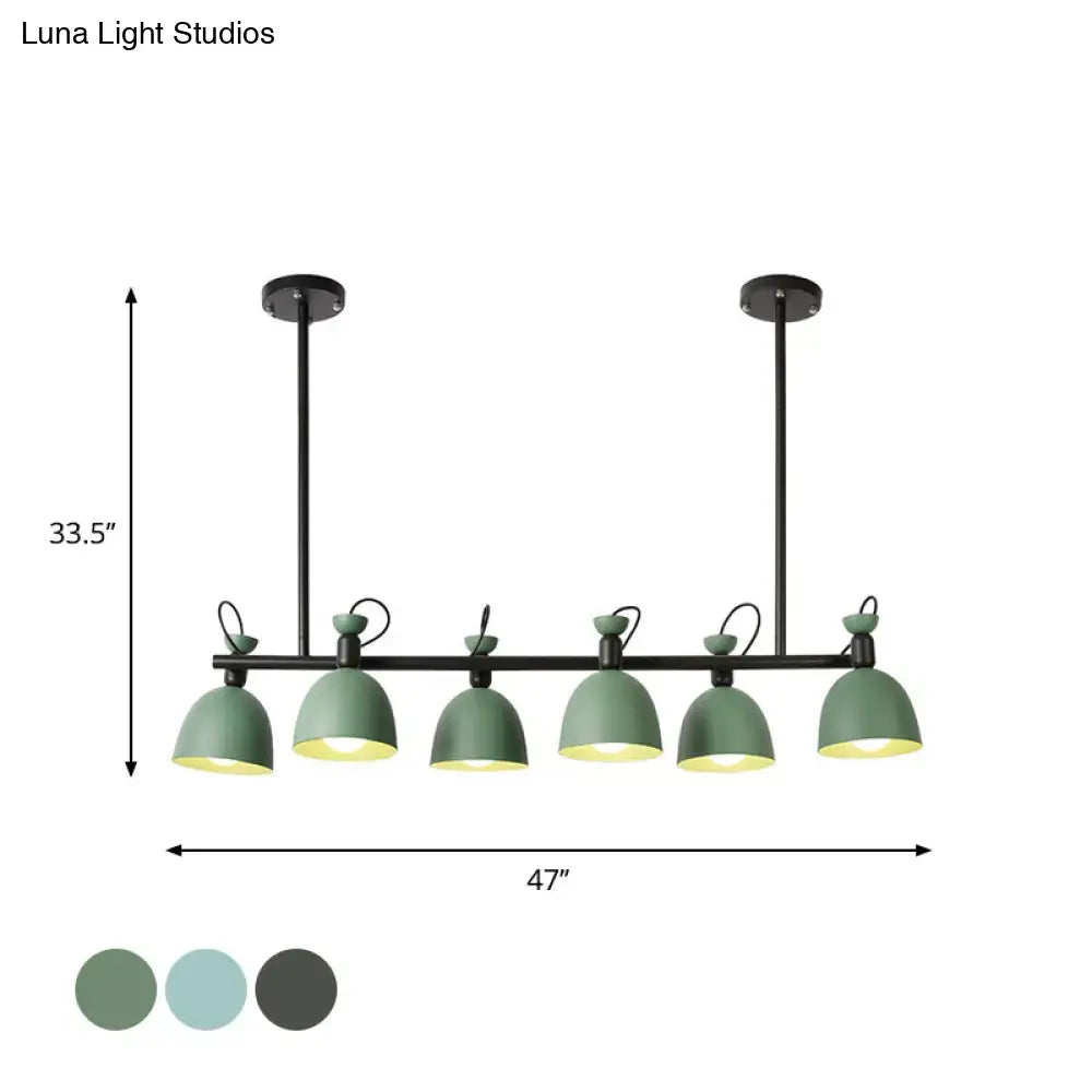 Green Four-Light Pendant