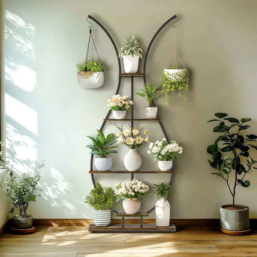 Metal Bunny Plant Stand