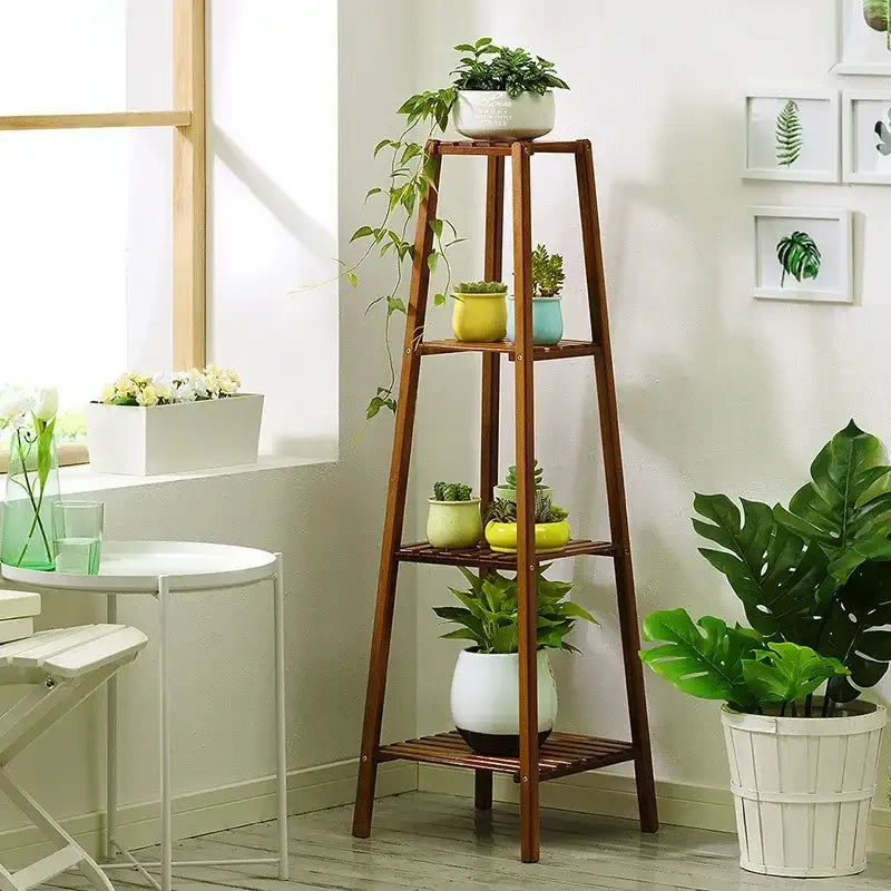 Wooden A-Frame Plant Stand