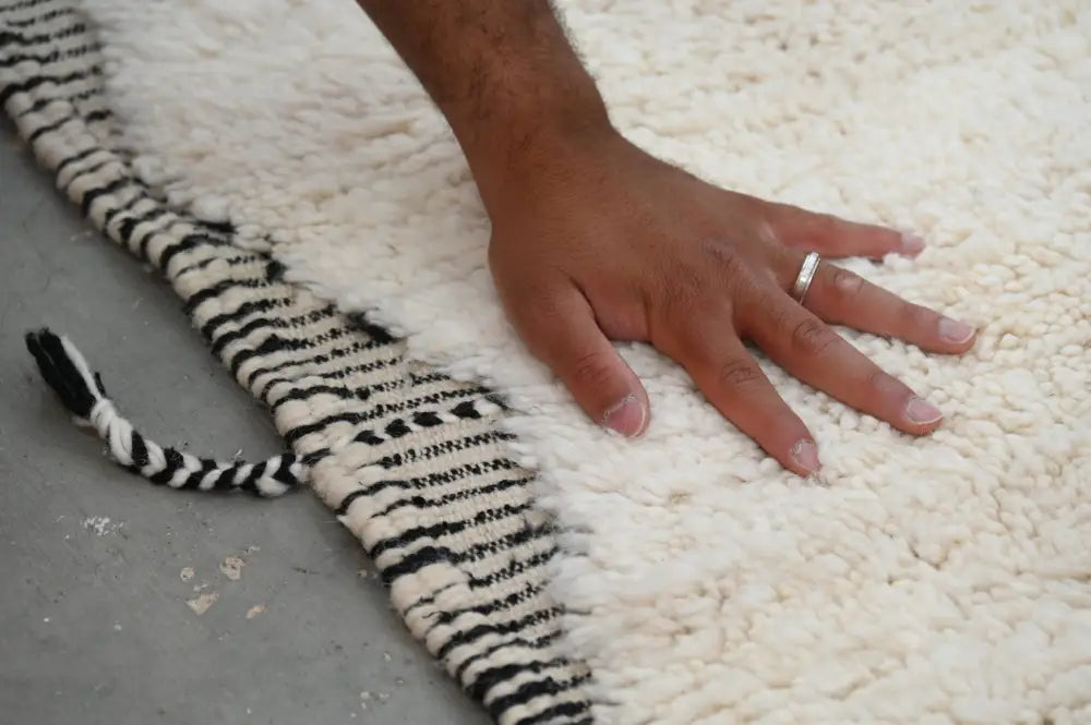Black Cream Beni Ouarain Rug