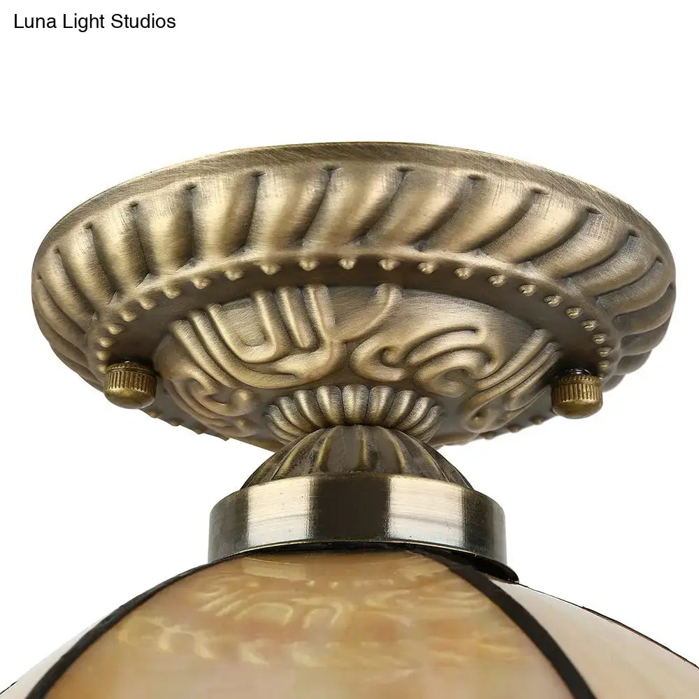 Tiffany Beige Dome Ceiling Light