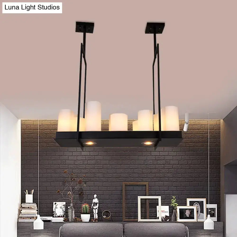 Frosted Glass Barrel Pendant Light 8-21 Lights