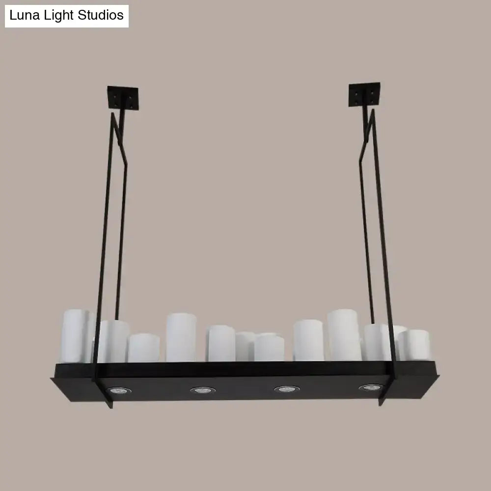 Frosted Glass Barrel Pendant Light 8-21 Lights