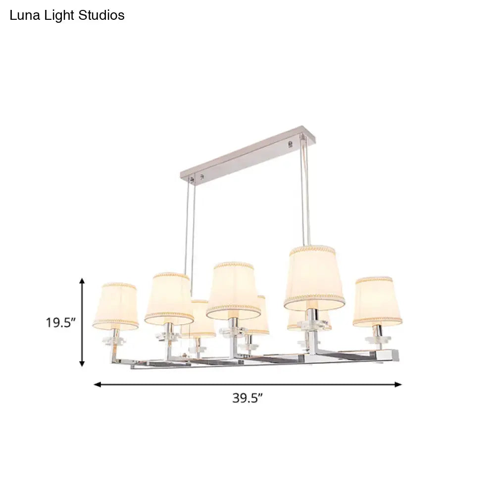 Chrome Fabric Pendant Light