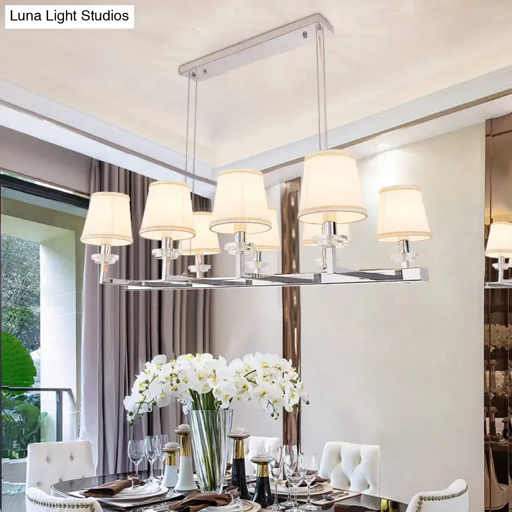 Chrome Fabric Pendant Light