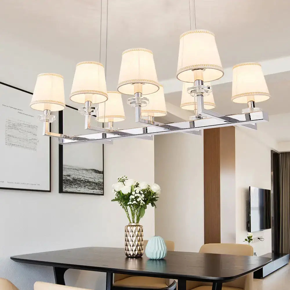 Chrome Fabric Pendant Light