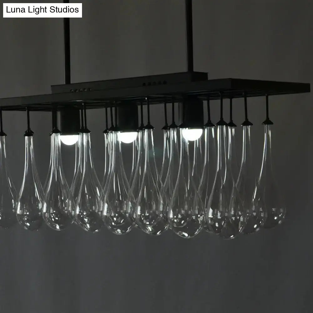 Black Crystal Glass Pendant Light