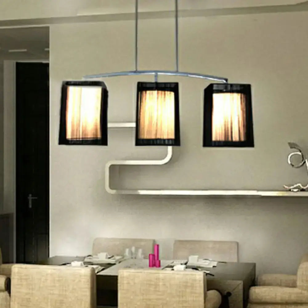 Chrome Rectangular Pendant Light