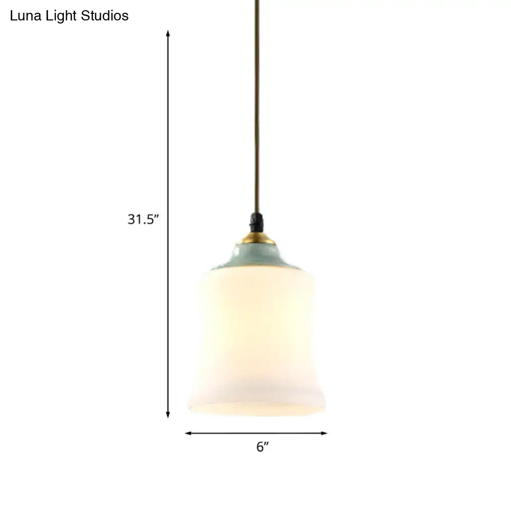 White Mint Bell Pendant