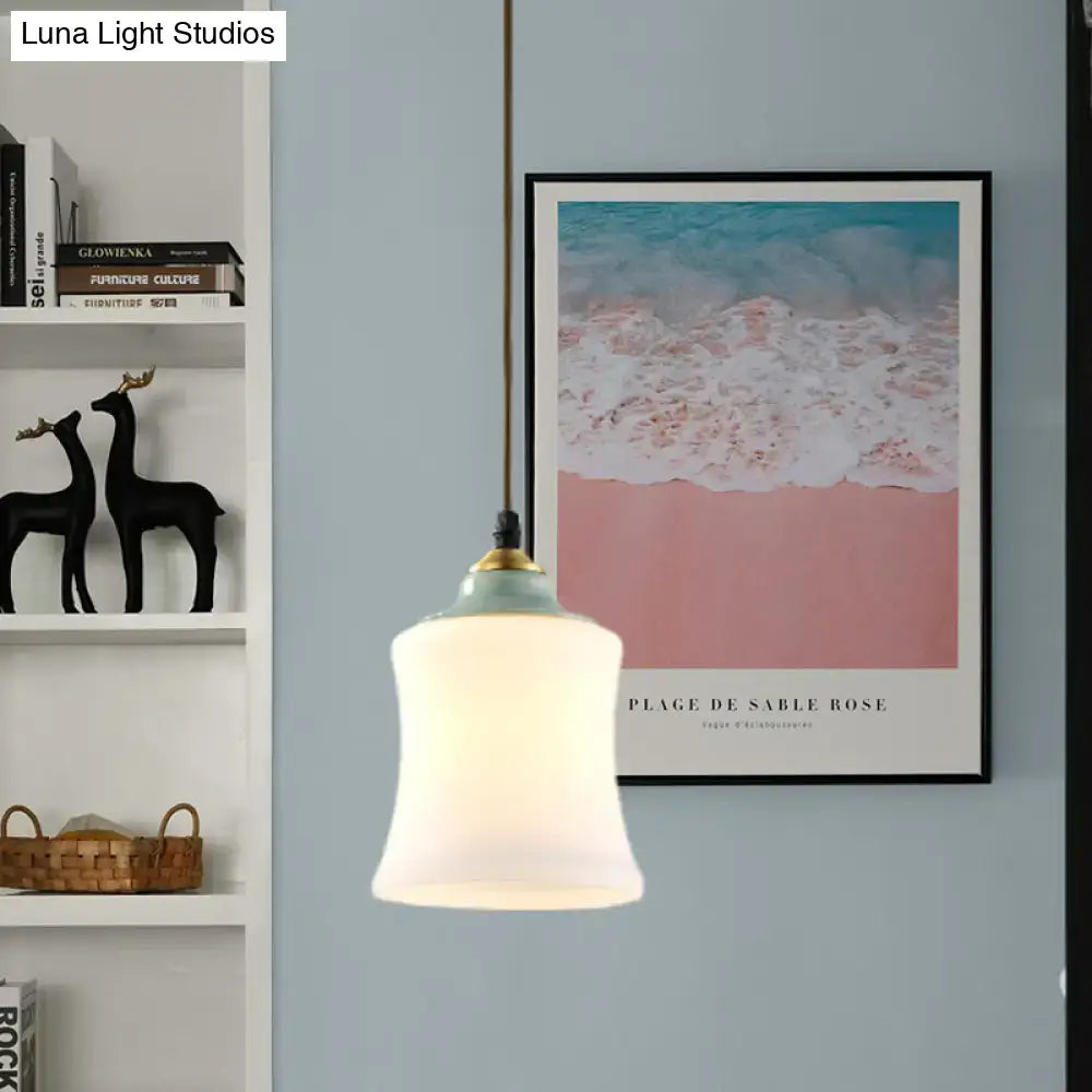 White Mint Bell Pendant