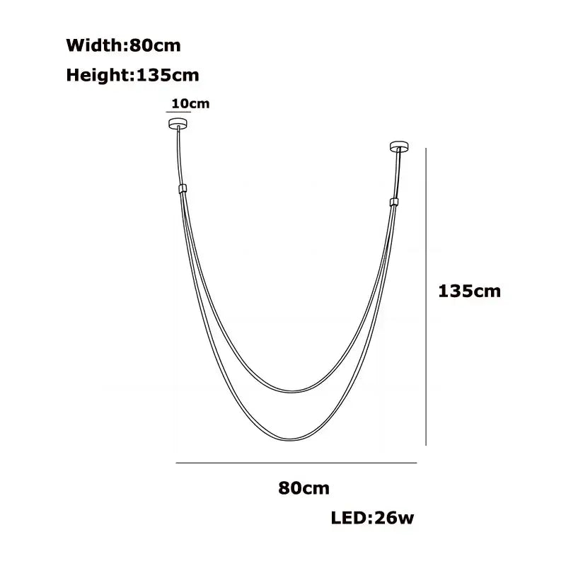Leather Belt LED Chandelier 150-225cm