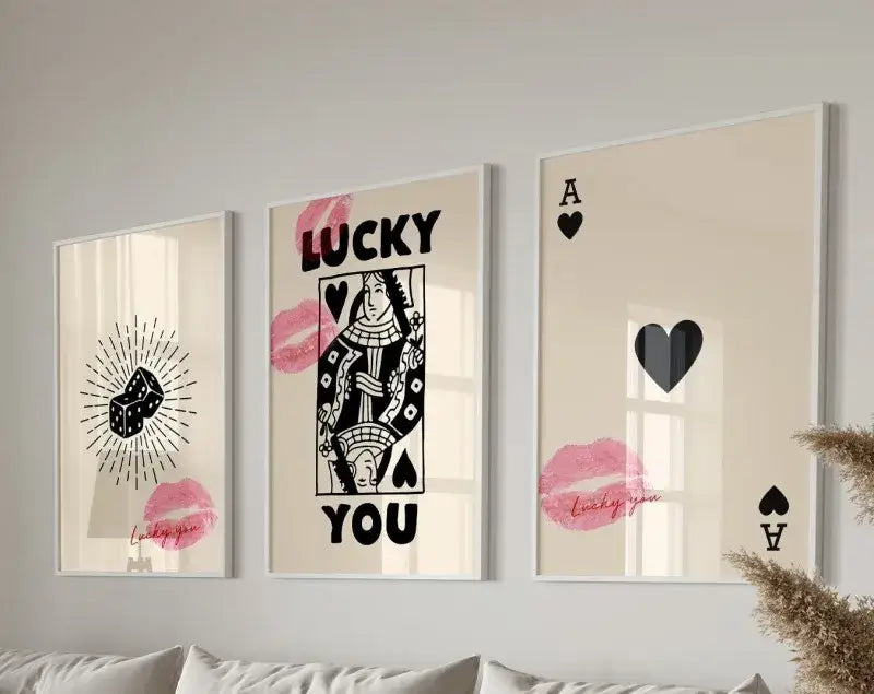 Black Pink Playing Card Art