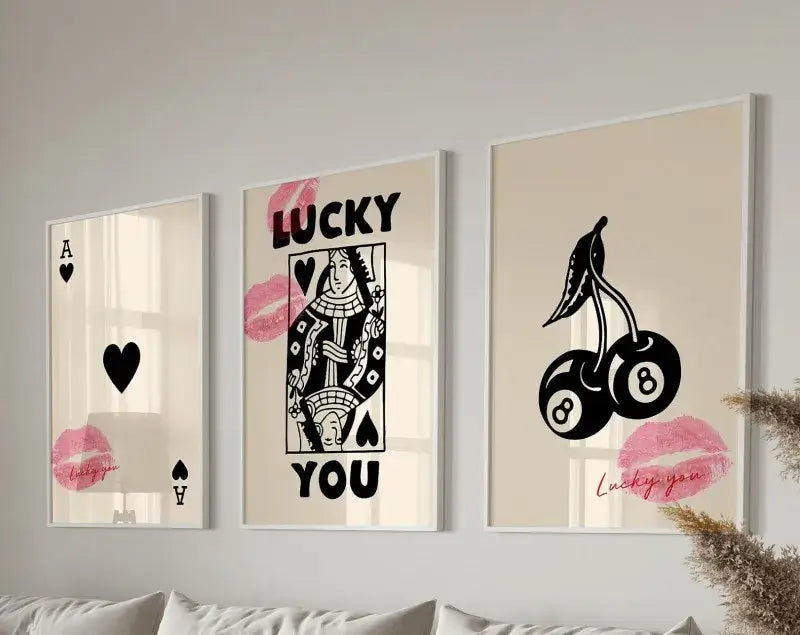 Black Pink Playing Card Art