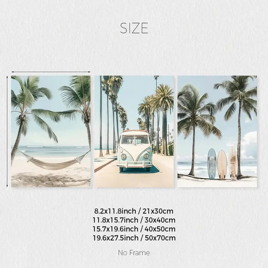 Tropical Surfboard Wall Art