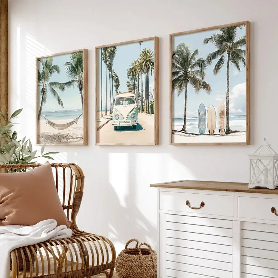 Tropical Surfboard Wall Art