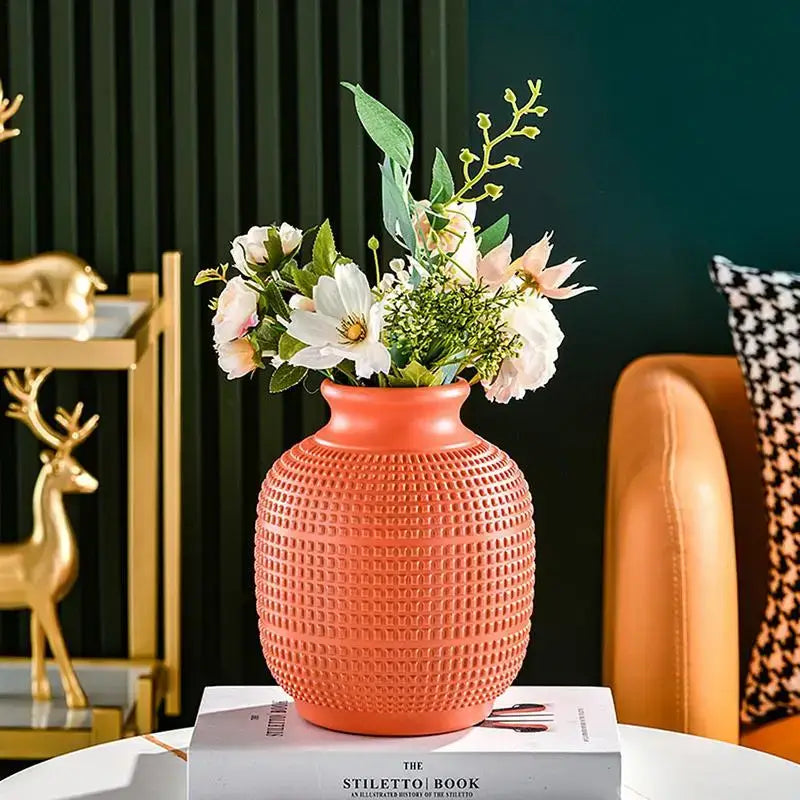Teal Modern Floral Vase
