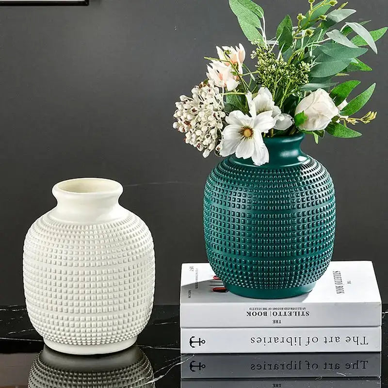 Teal Modern Floral Vase