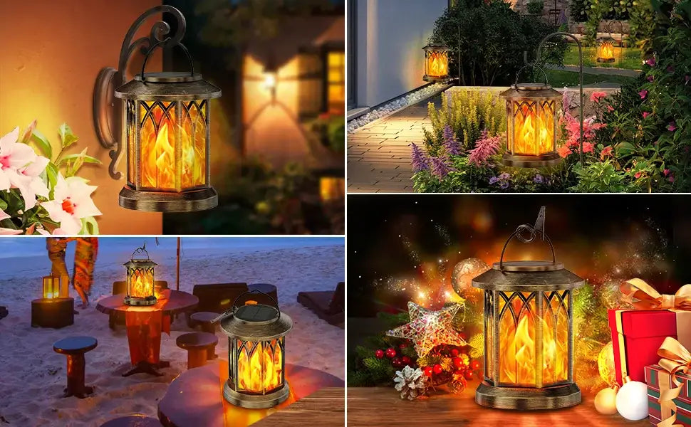 Bronze Flame Solar Lanterns