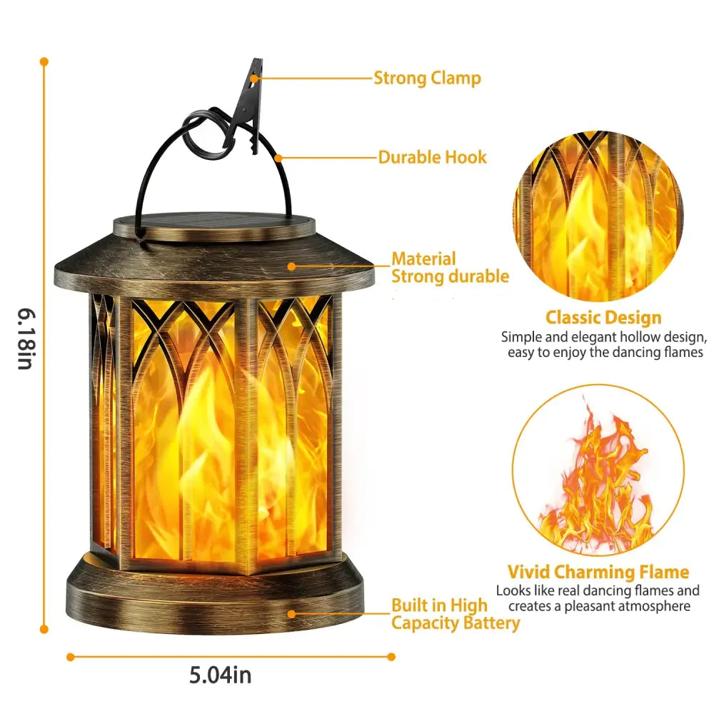 Bronze Flame Solar Lanterns