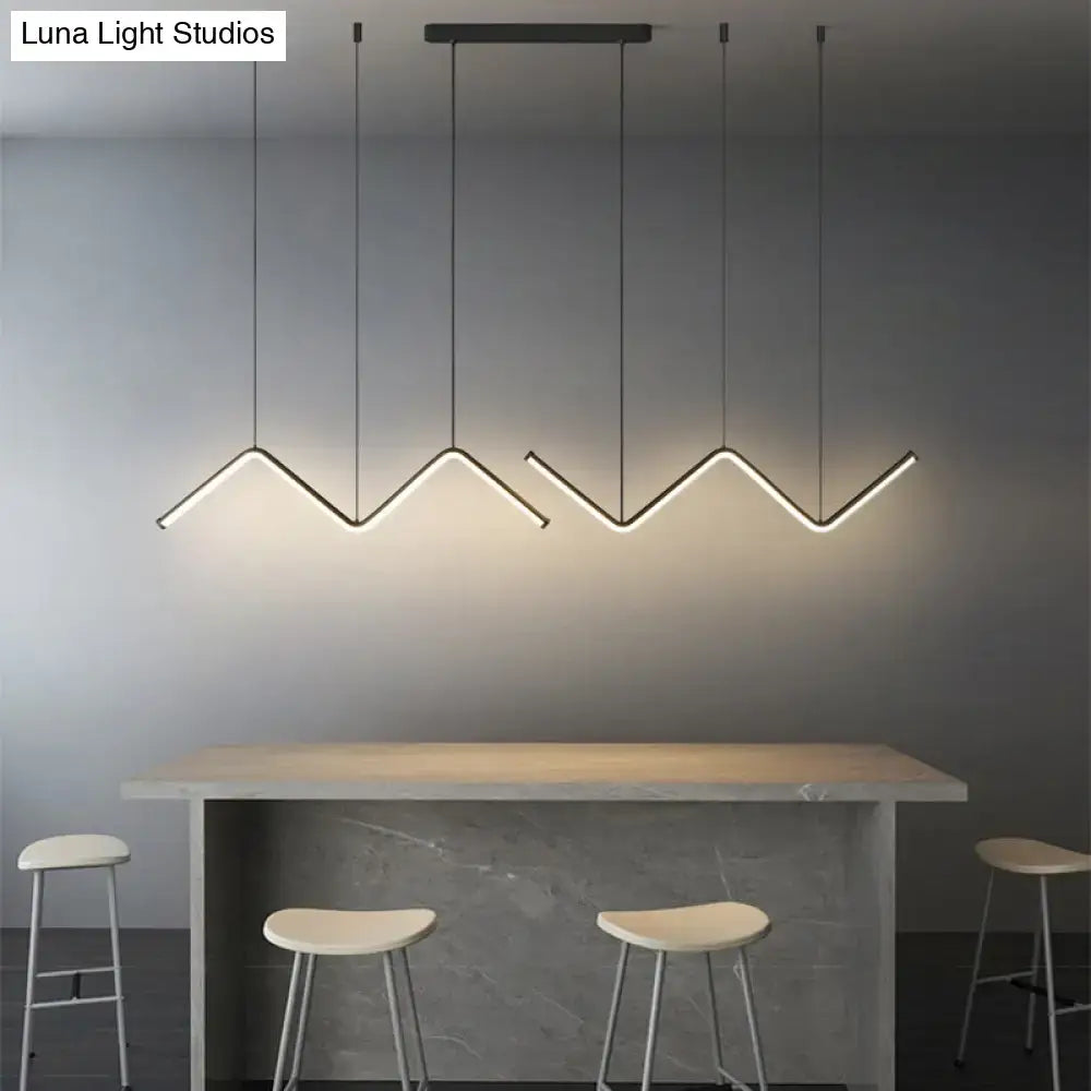 Black W-Shaped Pendant Light