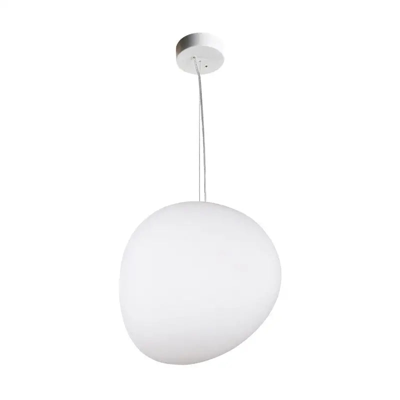 White Glass Oval Pendant