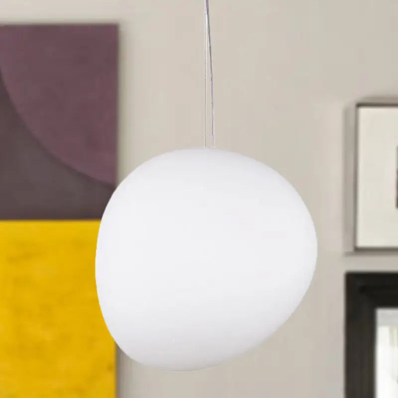 White Glass Oval Pendant